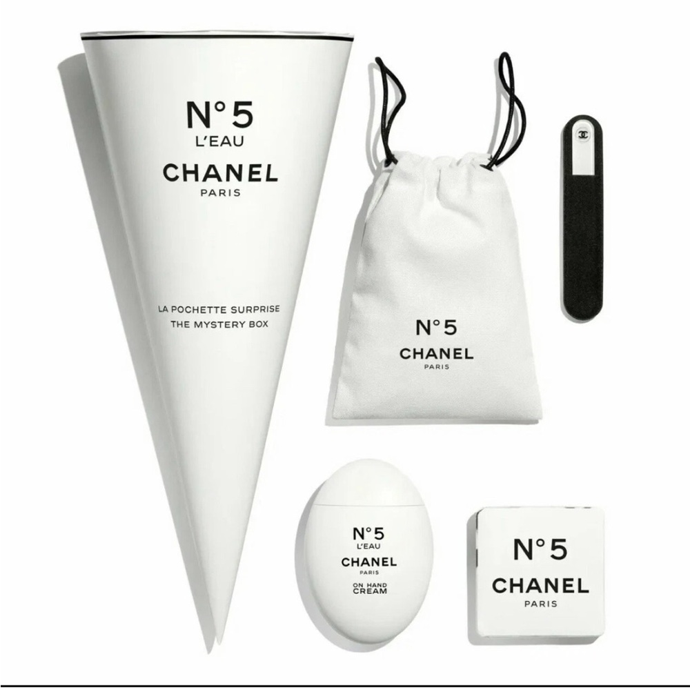 CHANEL N°5 L'Eau hand & body cream “mystery” cone packaging
